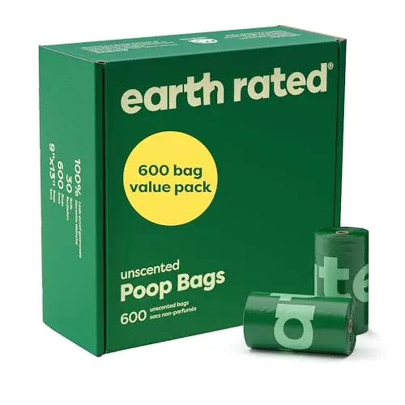 Earth Rated | Dog Poop Bags Value Pack, Leak-Proof and Extra-Thick Pet Waste Bag for Big and Small Dogs, Refill Rolls, Lavender Scented, 600 Count