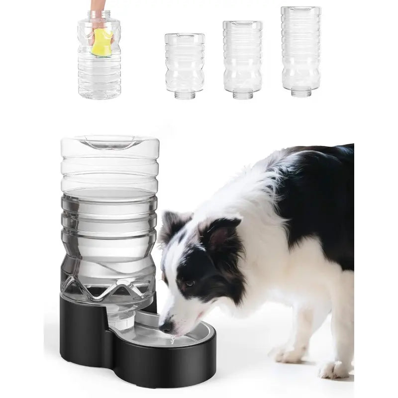 2.5 Gallon Automatic Dog Water Dispenser with Wide Mouth for Easy Cleaning and Removable Stainless Steel Bowl - Gravity Refilling System for Cats and Dogs in Multi-Pet Homes