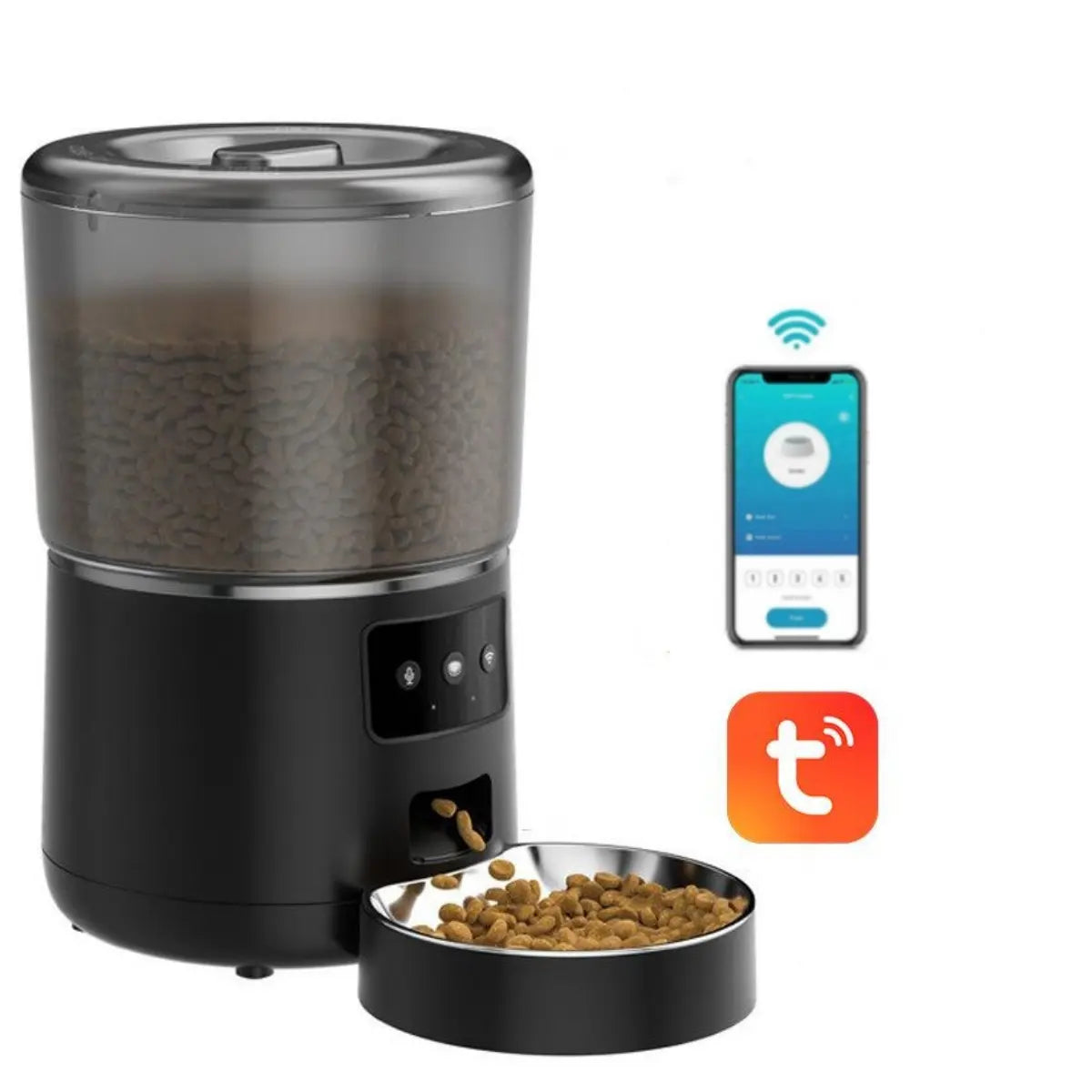 NPET Smart Automatic Pet Feeder with 2.4G WiFi Connectivity, 4L Capacity, Customizable Meal Portions for Cats and Dogs, App-Controlled for Multiple Pets