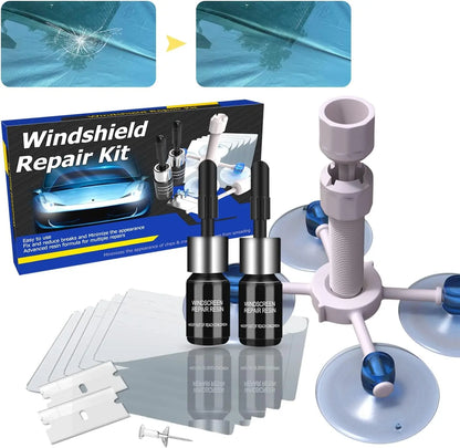 Windshield Crack Repair Kit, 2 Bottles Nano Glass Crack Repair Liquid Quick Windshield Repair for Chips and Cracks, Bulls-Eye and Star-Shaped Crack