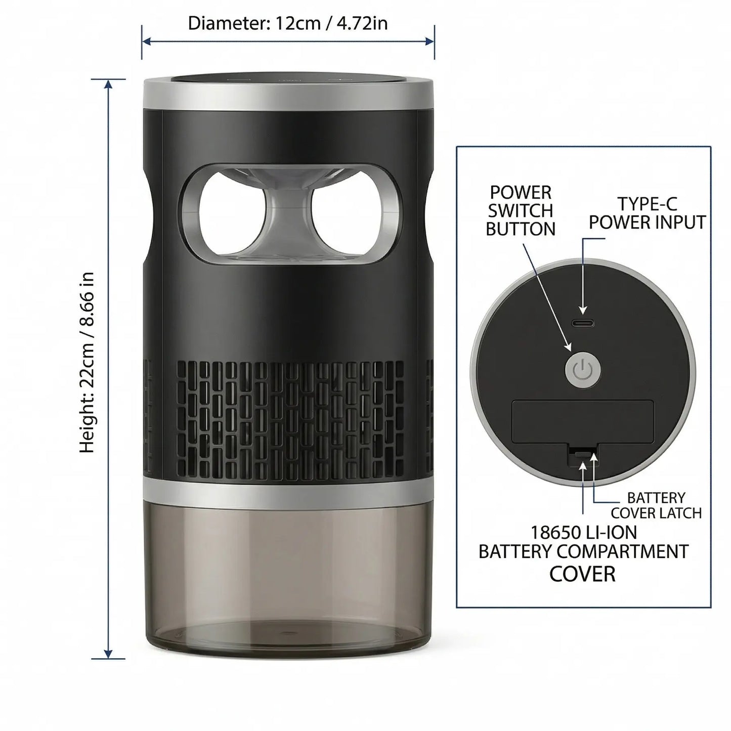 Zevo Flying Insect Trap,Bug Zapper,Mosquito Repellent Outdoor Patio,Bug Zapper Outdoor,Mosquito Zapper,Mosquito Trap,Indoor Bug Zapper,Flying Insect Trap,Uv Light Bug Zapper,With 18650 Battery Compartment,No Battery Included