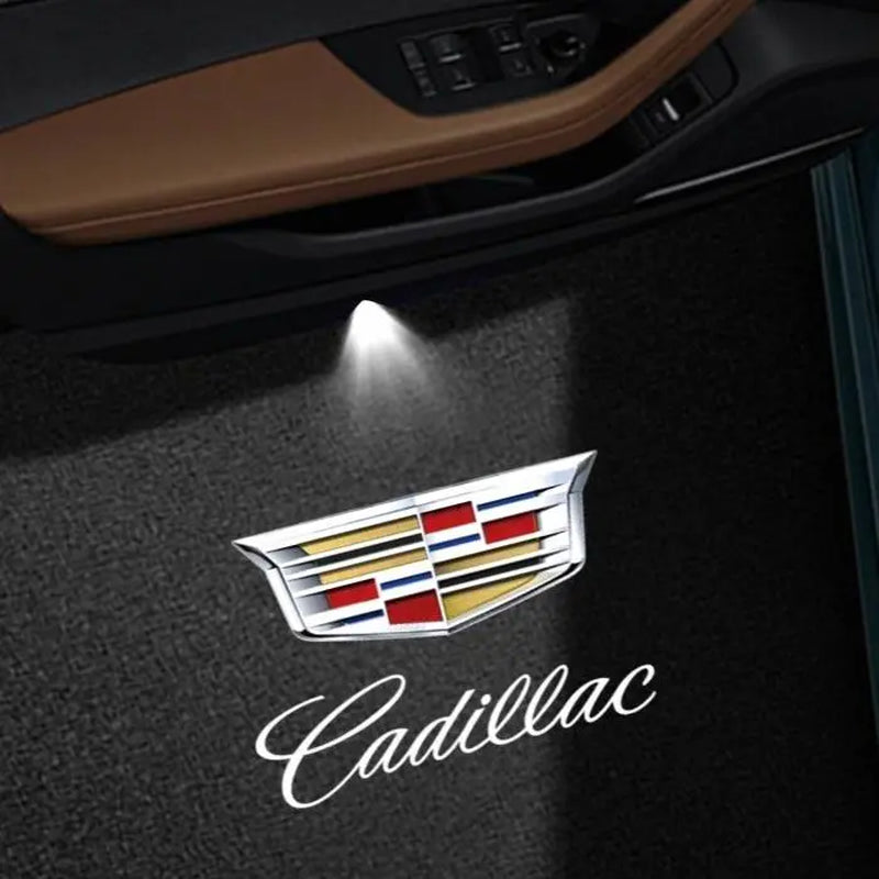 3D Shadow Lamp LED Door Logo Projector Cadillac SRX CT6 XTS ATS XT4 XT5 XT6 Dual Plug Water Pit Lamp Cadillac Welcome Light Car Door Projection Accessory