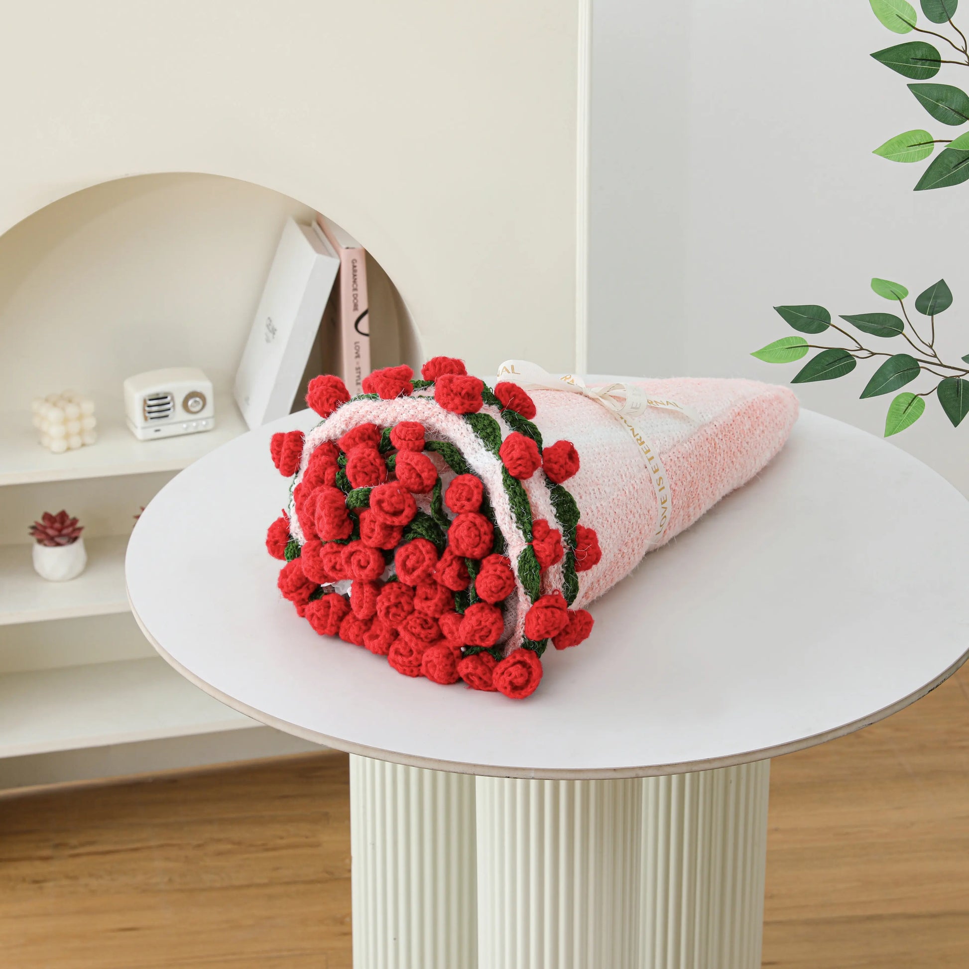 【Mother'S Day Gift】Crochet Flowers Bouquet Blanket, Handmade Rose Knitted Blanket, Romantic Gift for Girlfriend, Birthday, Anniversary, Wedding, Home Decor, Bed, Sofa, Sun Flower,Lily of the Valley#Summervibes