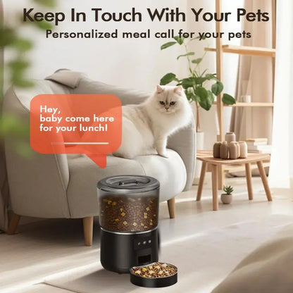 NPET Smart Automatic Pet Feeder with 2.4G WiFi Connectivity, 4L Capacity, Customizable Meal Portions for Cats and Dogs, App-Controlled for Multiple Pets