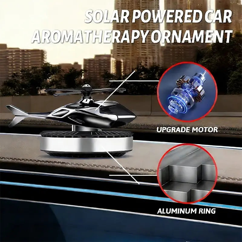 Solar-Powered Helicopter-Shaped Car Air Freshener - Creative Car Fragrance Decoration for RVs, SUVs, Small Cars, and Trucks - Ideal Valentine's Day Gift