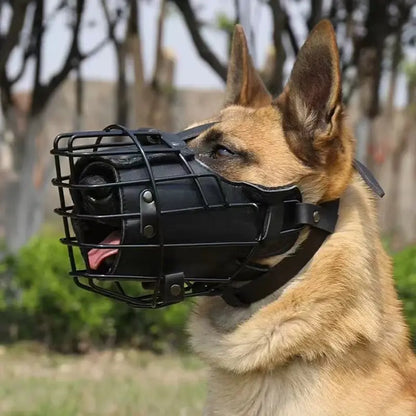 Adjustable Dog Muzzle for Medium to Large Breeds - Anti-Barking and Anti-Eating Breathable Pet Mouth Cage for Outdoor Use