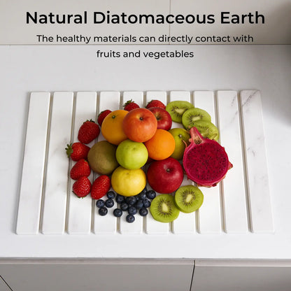 Large Diatomaceous Earth Dish Drying Mat 24" × 16", Super Absorbent Quick Dry Countertop Mat, Heat Resistant Non-Slip Eco-Friendly Tableware Draining Pad, Marble Pattern Kitchen Accessories