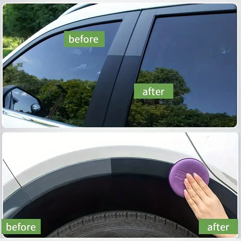 1Pcs 30G Car Tire Renovation Paste Black Tire Polish Restores Faded Tire Long Lasting Gloss Small Bottle Portable Auto Care Essential Ideal Gift for Father Husband Boyfriend