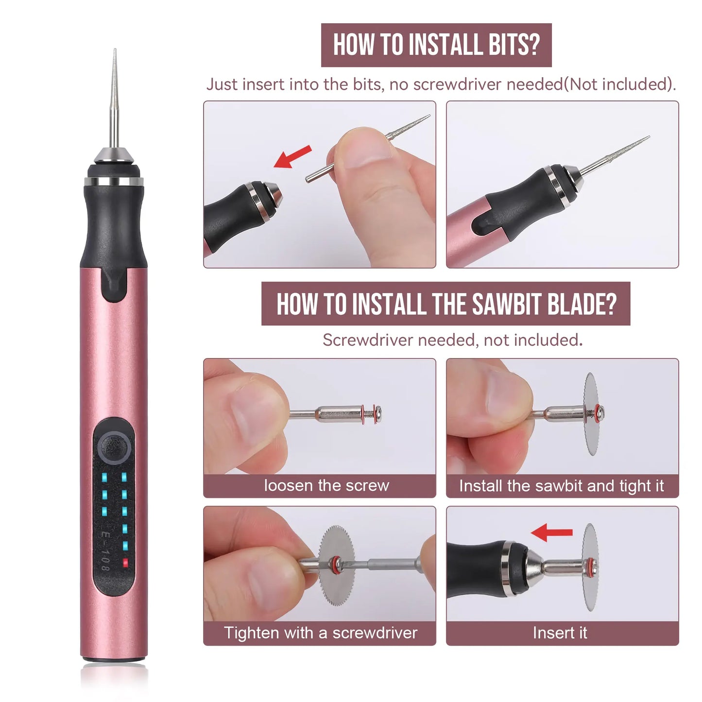 Must-Have Mini Cordless Electric Drill Pen for Resin Art Jewelry Making DIY Customization 3-Speed Engraving Kit with 30 Bits Portable Hand Drill for Crafts Plastic Wood and Metal Polish