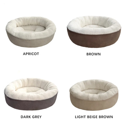 XAKING Ultra Soft Flannel Donut Shaped Pet Bed - 19.7"X19.7"X5.9" Calming Indoor Nest for Small Cats, Machine Washable, Non-Slip Bottom, Summervibes Shaped Beds