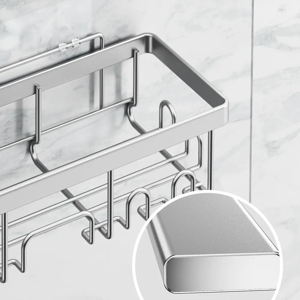 【Veken】Shower Caddy 3-Pack / 6-Pack, Advanced Rustproof Design, No Drilling Adhesive Shelves, Rack with Soap Holder, Large Capacity Bathroom Organizers and Storage, Wall-Mounted Kitchen & Home Decor