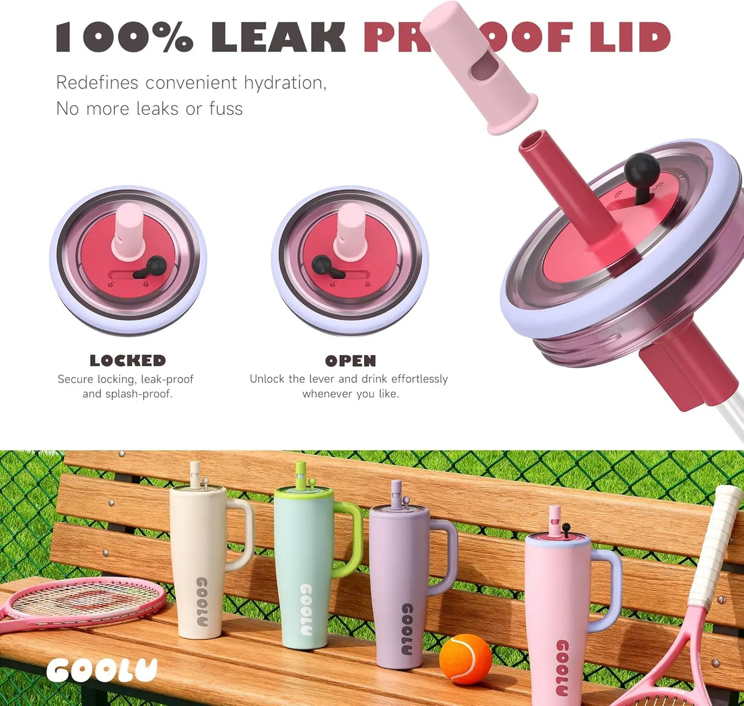 32/40Oz Insulated Tumbler with anti Slip Handle and Flexible Straw | Insulated Stainless Steel Cup 100% Leakproof | Cup Holder Friendly for Travel - Gifts for Women & Men Mug Insulation Tiktokshopspringglowup Summervibes
