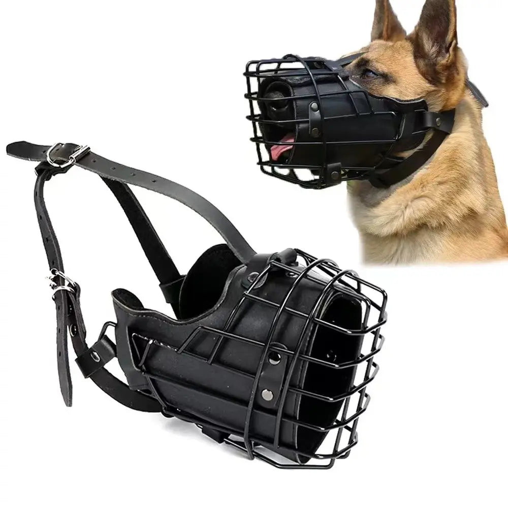 Adjustable Dog Muzzle for Medium to Large Breeds - Anti-Barking and Anti-Eating Breathable Pet Mouth Cage for Outdoor Use