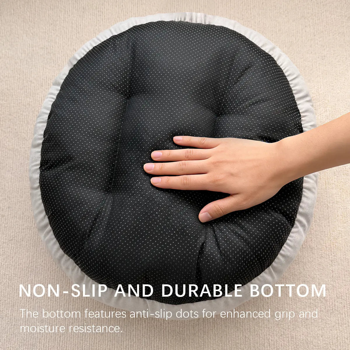 XAKING Ultra Soft Flannel Donut Shaped Pet Bed - 19.7"X19.7"X5.9" Calming Indoor Nest for Small Cats, Machine Washable, Non-Slip Bottom, Summervibes Shaped Beds