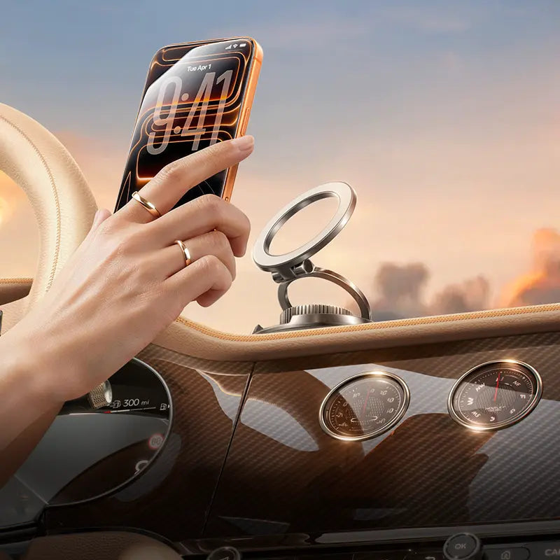 LISEN Car Phone Holder for Magsafe [All Metal &Nano Gel Super Strong Suction] 360 Adjustable Vacuum Magnetic Phone Holder for Car, Suction Cup Phone Mount for Iphone 17 Pro Max 16 15 14 13 12 #Summervibes
