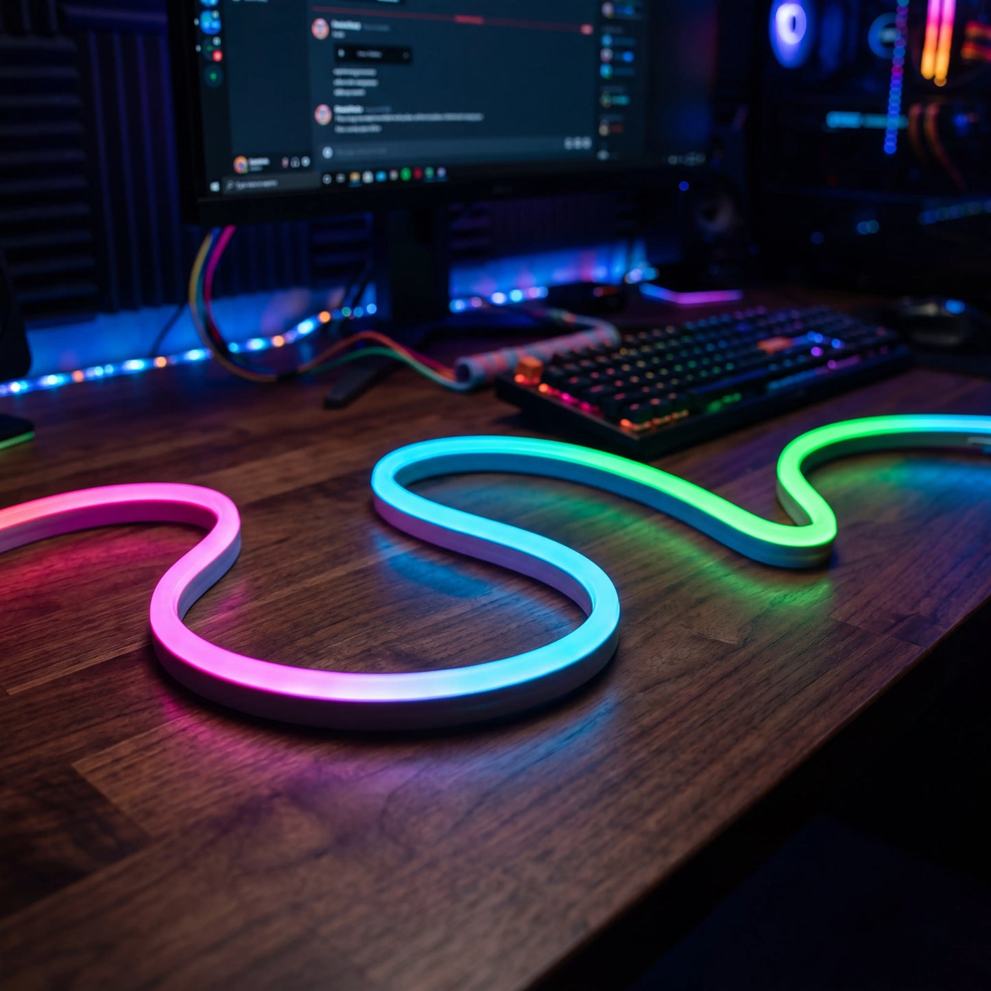 5M Rgbic,Neon Light Strip, Bluetooth APP Controlled LED Mood Lighting with Music Sync & Remote Control, USB Powered Lights for Bedroom, Gaming Room & Party Decor
