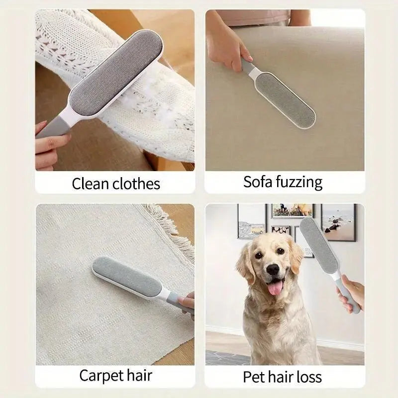 2 Pack Furniture Lint Remover Brushes, Double Sided Self Cleaning Loose Hair Catcher for Pet, Hair Cleaner for Clothes, Sofa, Carpet