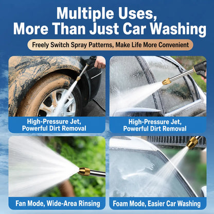 Heavy-Duty Metal Car Wash and Garden Hose Sprayer with High-Pressure Anti-Leak Nozzle and 3 Adjustable Spray Modes for Efficient Watering and Cleaning