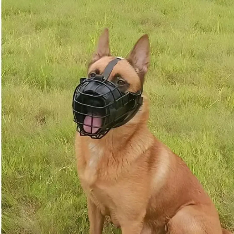 Adjustable Dog Muzzle for Medium to Large Breeds - Anti-Barking and Anti-Eating Breathable Pet Mouth Cage for Outdoor Use