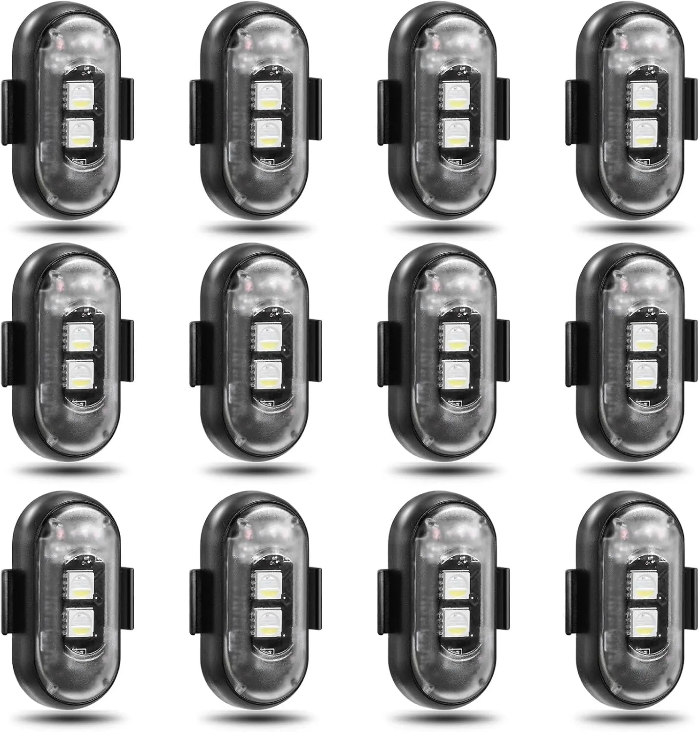 Wireless LED Lights with Remote Control Waterproof Rechargeable Anti-Collision USB Charging Lights for Car Bike Motorcycle Camping