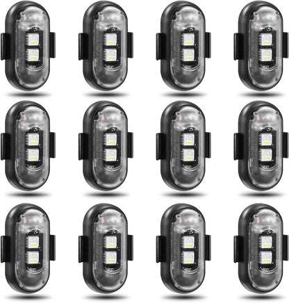 Wireless LED Lights with Remote Control Waterproof Rechargeable Anti-Collision USB Charging Lights for Car Bike Motorcycle Camping