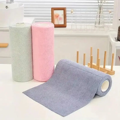 Reusable Microfiber Cleaning Cloth Roll, 196.85-Inch Long Wipe, Kitchen Towel Replacement, Multipurpose Cleaning Cloths, Multi-Purpose Cleaner for Home Use Summervibes