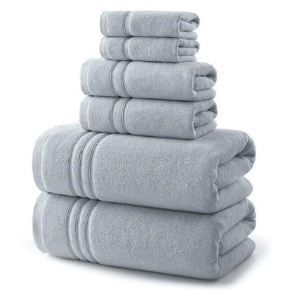 REDKISS Dark Gray Towels Set 6 Piece Cotton Towel Sets with 2 Bath Towels, 2 Hand, 2 Washcloths, 650GSM Hotel Quality, Soft, Highly Absorbent Towels for Bathroom Gym, Ideal Everyday Use