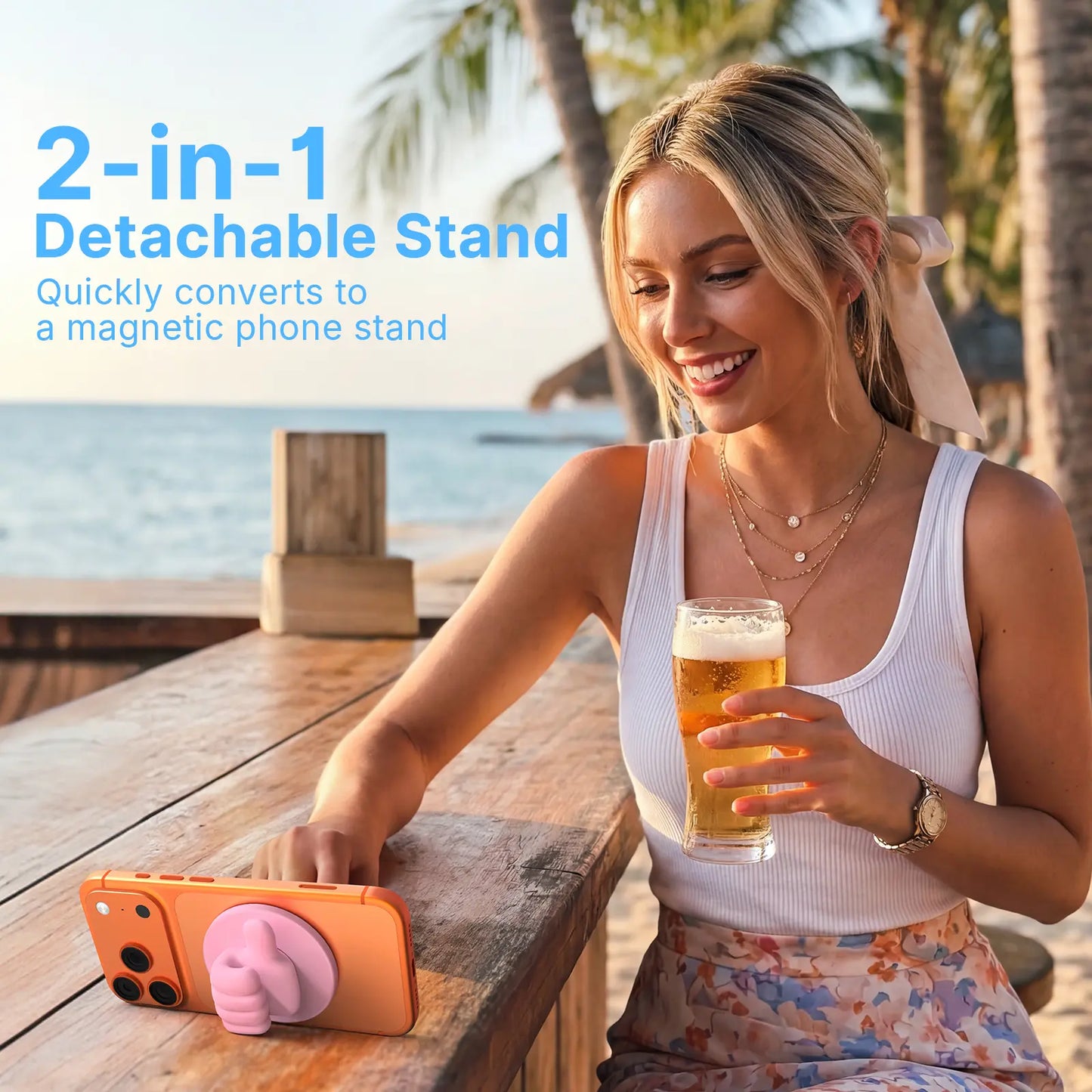 Phone Umbrella for Sun Shade Magnetic: Universal Thumbs up Cell Phone Umbrella for Iphone Beach Outdoor Pool Travel Sunshade UV Protection Adjustable Funny Gadgets for Women Teens Girls Boys Men Easter Gifts Sun Umbrella Holder