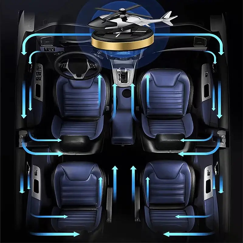 Solar-Powered Helicopter-Shaped Car Air Freshener - Creative Car Fragrance Decoration for RVs, SUVs, Small Cars, and Trucks - Ideal Valentine's Day Gift