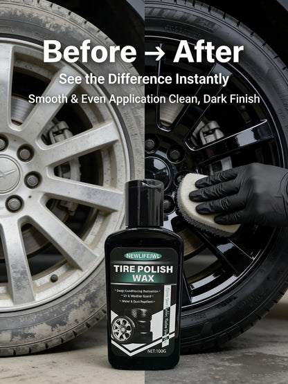 Summervibes Car Tire Coating Paste (100G) — Specially Designed to Restore Tire Luster, Repair Plastic Components, and Revive the Original Deep Black Texture of Rubber. Ideal for the Daily Maintenance and Care of Both Interior Trim and Tires.