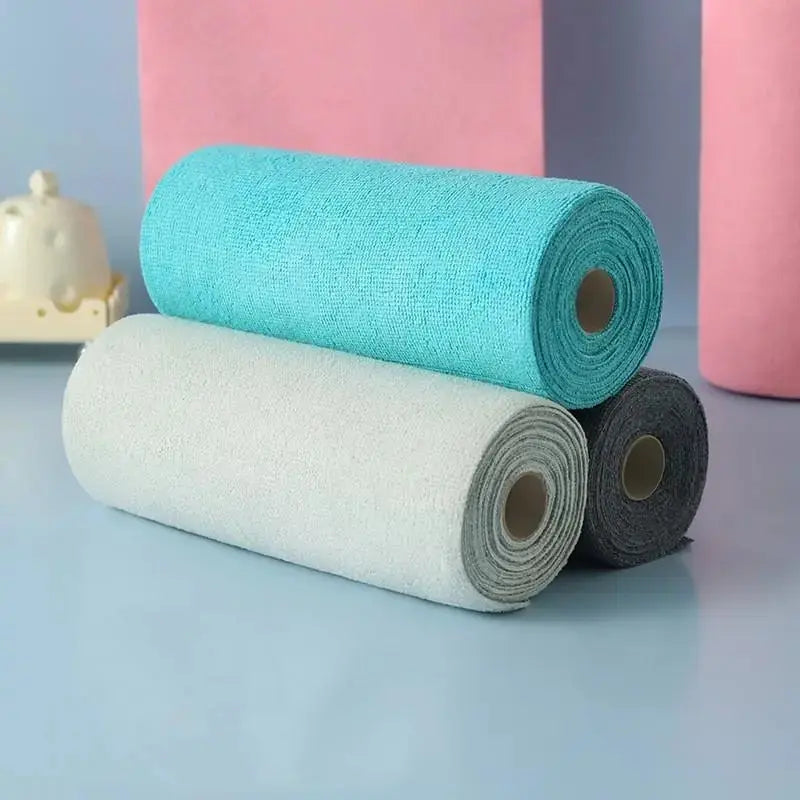 Reusable Microfiber Cleaning Cloth Roll, 196.85-Inch Long Wipe, Kitchen Towel Replacement, Multipurpose Cleaning Cloths, Multi-Purpose Cleaner for Home Use Summervibes