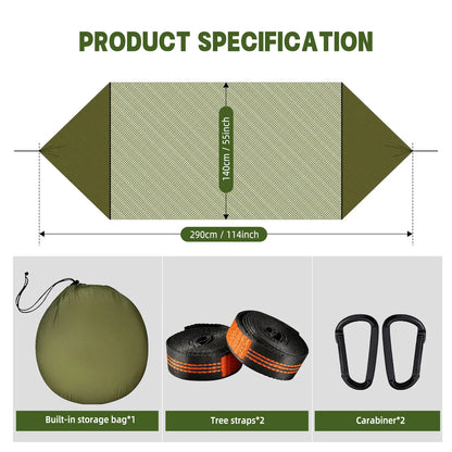 Camping Hammock with Mosquito Net, Automatic Quick-Open Outdoor Hammock for Camping and Picnicking, Portable Hammock with Straps, Attached Carry Bag