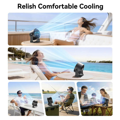 Rechargeable USB Desk Fan for Bedroom, 100 Speeds, 360° Rotation, Wall Mounted Design Small Portable Table Fan with LED Display, Quiet Personal Desktop Cooling Fans for Home Office
