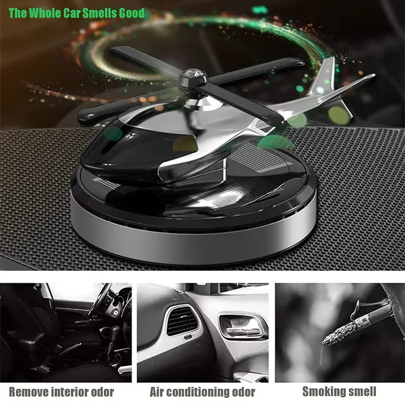 Solar-Powered Helicopter-Shaped Car Air Freshener - Creative Car Fragrance Decoration for RVs, SUVs, Small Cars, and Trucks - Ideal Valentine's Day Gift