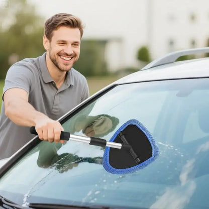 【Today'S Special】Windshield Cleaning Tool, Microfiber Car Window Cleaner with 4 Reusable and Washable Microfiber Pads and Extendable Handle，Cleaning Products，Cleaning Products Mop，2026 Upgraded