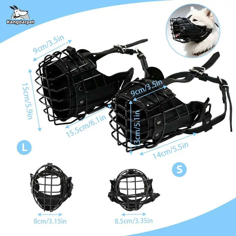 Adjustable Dog Muzzle for Medium to Large Breeds - Anti-Barking and Anti-Eating Breathable Pet Mouth Cage for Outdoor Use