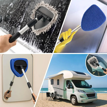 【Today'S Special】Windshield Cleaning Tool, Microfiber Car Window Cleaner with 4 Reusable and Washable Microfiber Pads and Extendable Handle，Cleaning Products，Cleaning Products Mop，2026 Upgraded