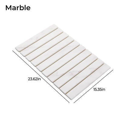Large Diatomaceous Earth Dish Drying Mat 24" × 16", Super Absorbent Quick Dry Countertop Mat, Heat Resistant Non-Slip Eco-Friendly Tableware Draining Pad, Marble Pattern Kitchen Accessories