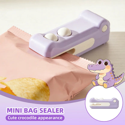 2-In-1 Rechargeable Mini Snack Bag Sealing Machine, USB Heat Sealer with Cutter and Magnet, Portable Resealer for Plastic Snack/Chip Bags, Kitchen Household Food Storage Appliance Tiktokshopspringglowup,Summervibes