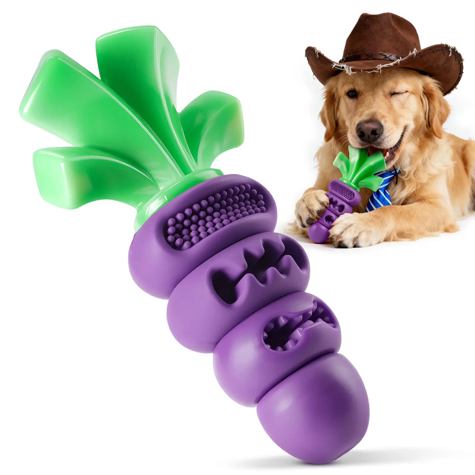Apasiri Aggressive Chewer Dog Toys, Durable Carrot Leaf Design for Teeth Cleaning & Mental Stimulation Outdoorfun