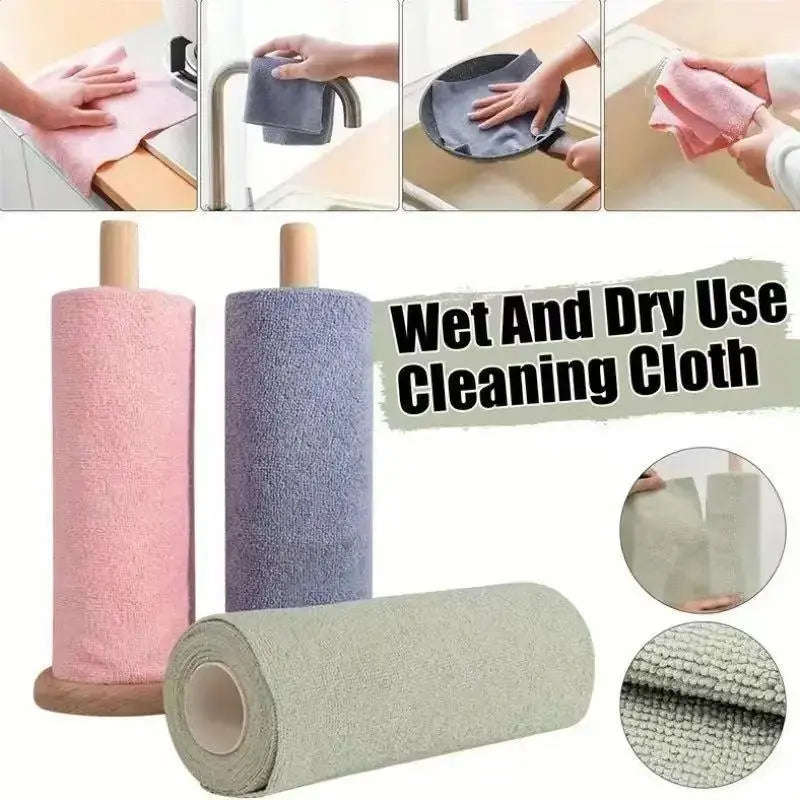 Reusable Microfiber Cleaning Cloth Roll, 196.85-Inch Long Wipe, Kitchen Towel Replacement, Multipurpose Cleaning Cloths, Multi-Purpose Cleaner for Home Use Summervibes
