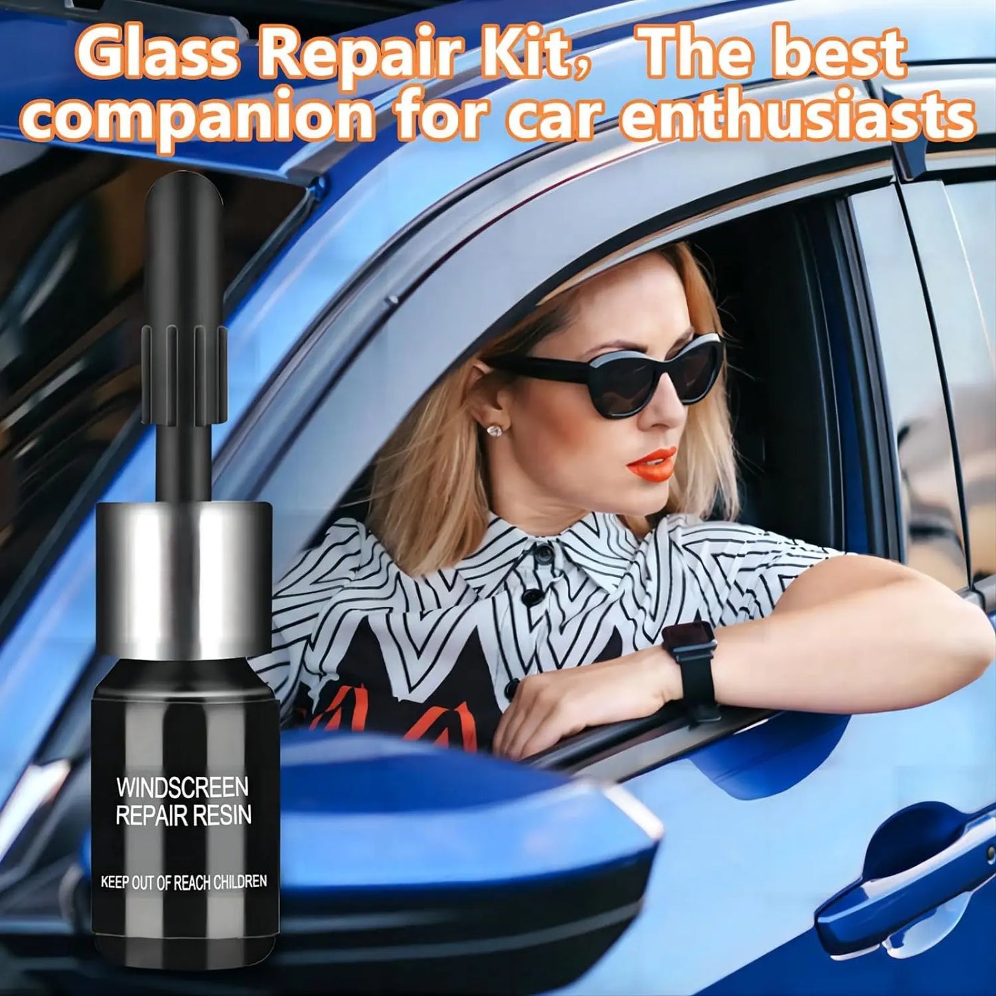 Windshield Crack Repair Kit, 2 Bottles Nano Glass Crack Repair Liquid Quick Windshield Repair for Chips and Cracks, Bulls-Eye and Star-Shaped Crack