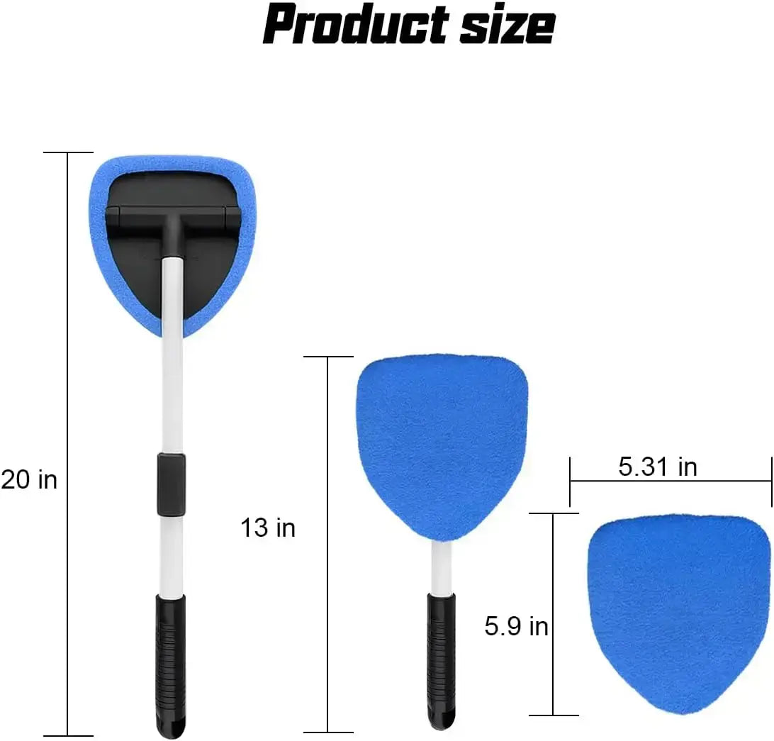 【Today'S Special】Windshield Cleaning Tool, Microfiber Car Window Cleaner with 4 Reusable and Washable Microfiber Pads and Extendable Handle，Cleaning Products，Cleaning Products Mop，2026 Upgraded