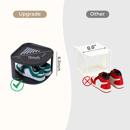 UFORU Stackable Corner Shoe Rack Organizer for Entryway and Closet, Free-Standing Curved Design in Off-White