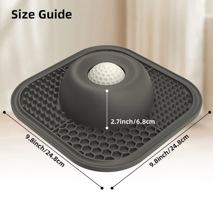 Silicone Liquid Feeder Golf Ball Shape Slow Feeding Dog Bowl with Snack Mat Tray, Anti-Gas Anti-Choking, Suitable for Small Medium Dogs