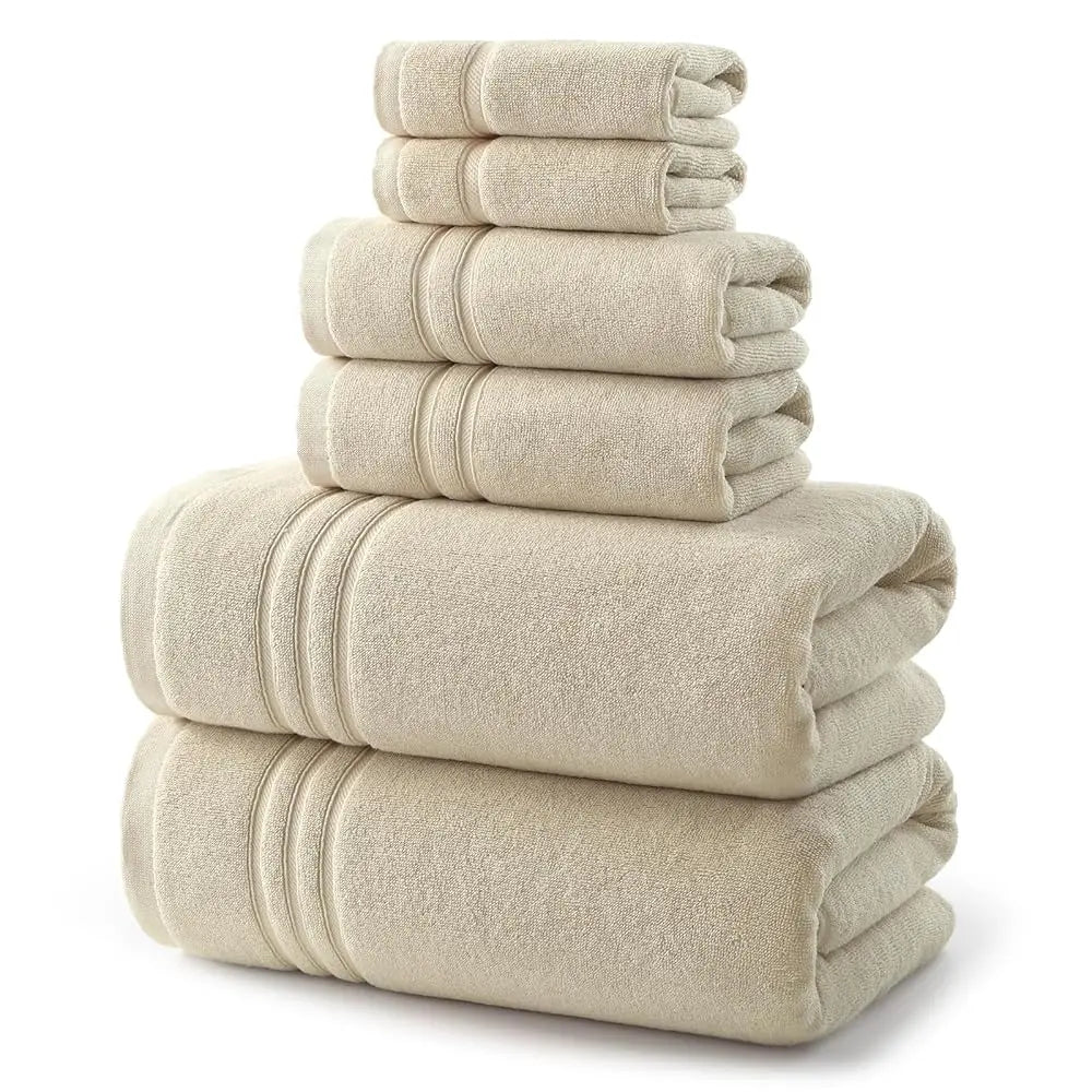 REDKISS Dark Gray Towels Set 6 Piece Cotton Towel Sets with 2 Bath Towels, 2 Hand, 2 Washcloths, 650GSM Hotel Quality, Soft, Highly Absorbent Towels for Bathroom Gym, Ideal Everyday Use
