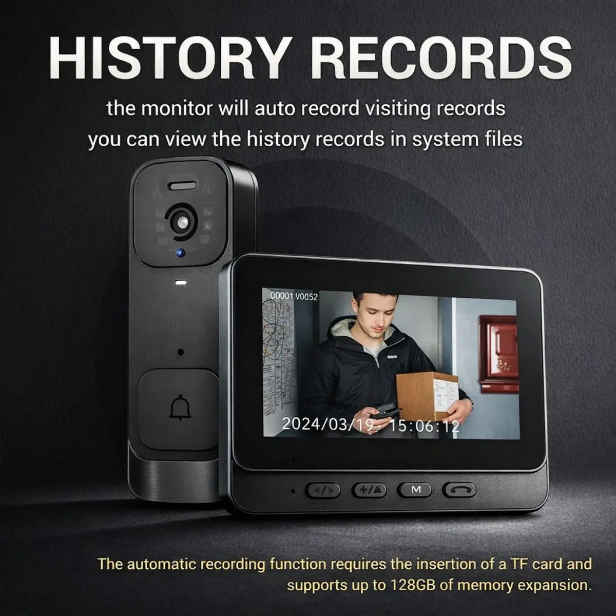 2026 Upgraded X7/X8 No Wifi Video Doorbell with Screen – Wireless Doorbell Camera, No App, No Monthly Fees,Two-Way Talk, Night Vision