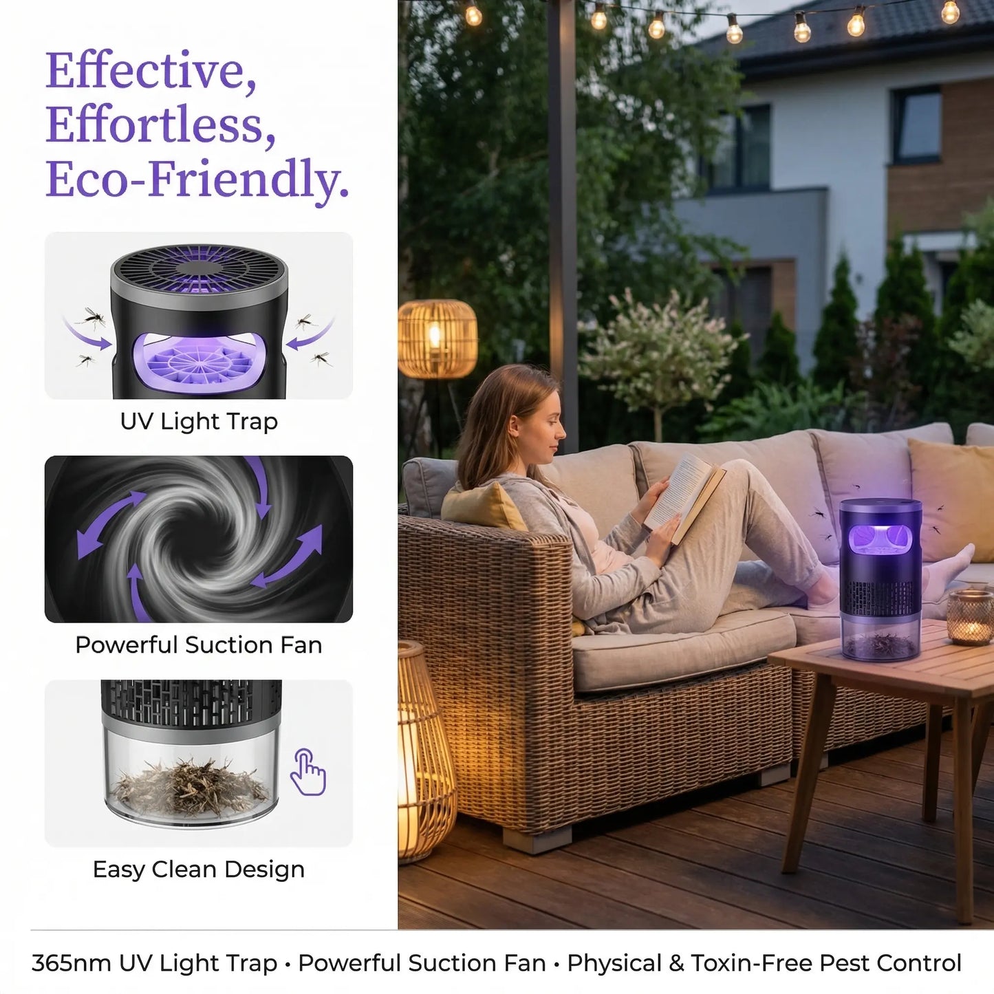 Zevo Flying Insect Trap,Bug Zapper,Mosquito Repellent Outdoor Patio,Bug Zapper Outdoor,Mosquito Zapper,Mosquito Trap,Indoor Bug Zapper,Flying Insect Trap,Uv Light Bug Zapper,With 18650 Battery Compartment,No Battery Included