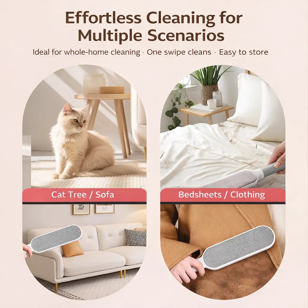 2 Pack Furniture Lint Remover Brushes, Double Sided Self Cleaning Loose Hair Catcher for Pet, Hair Cleaner for Clothes, Sofa, Carpet