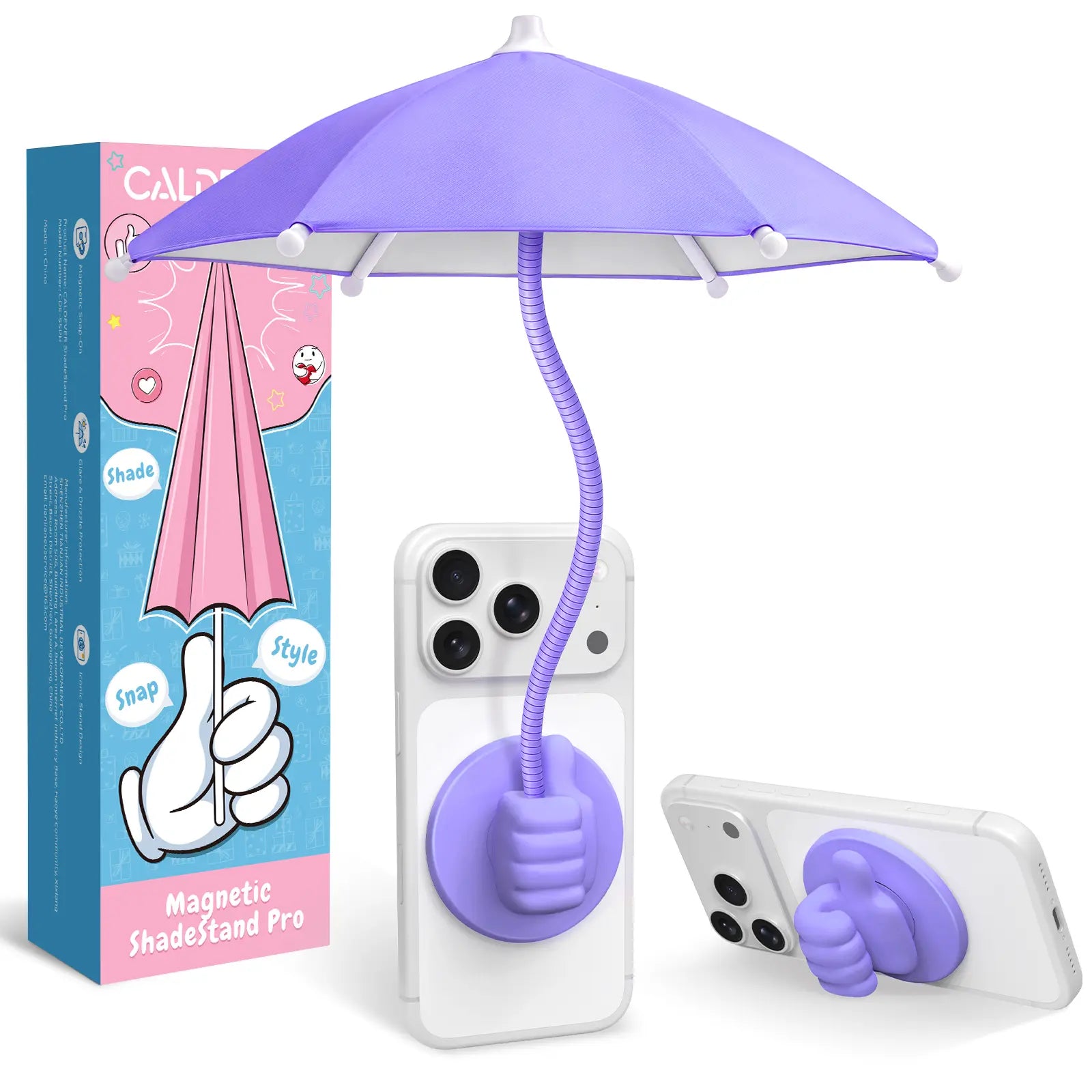 Phone Umbrella for Sun Shade Magnetic: Universal Thumbs up Cell Phone Umbrella for Iphone Beach Outdoor Pool Travel Sunshade UV Protection Adjustable Funny Gadgets for Women Teens Girls Boys Men Easter Gifts Sun Umbrella Holder